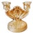 Art Deco Carnival Glass Peach Candlesticks from Jeanette, 1930s, Set of 2 For Sale