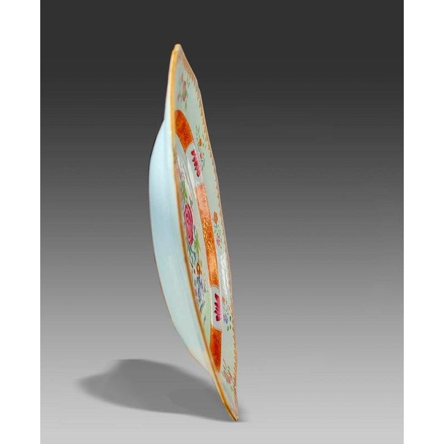 2000 - 2009 Antique Chinese Qianlong Famille Rose Porcelain Dish, 18th Century For Sale - Image 5 of 6
