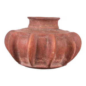 Lobed Earthenware Water Jar, Thailand, 20th Century