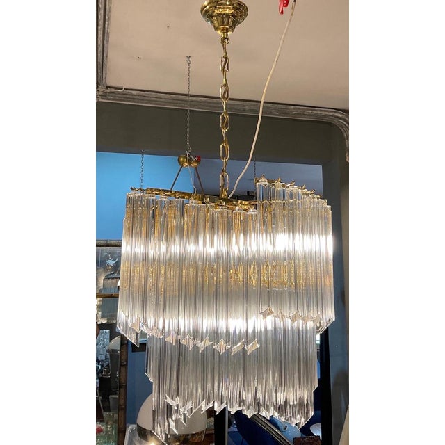 1980s Chandelier in Murano Glass in the style of Venini, 1985 For Sale - Image 5 of 17