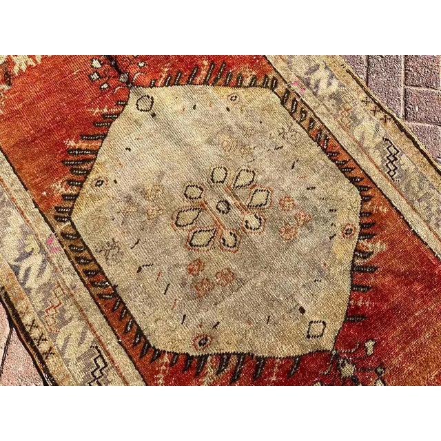 Mid-Century Modern Vintage Turkish Hand Knotted Area Rug - 39" X 78" For Sale - Image 3 of 10