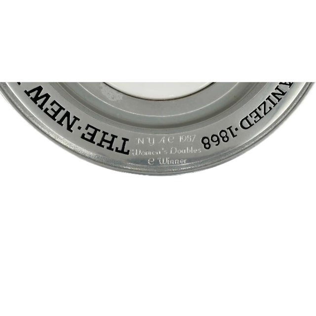 Vintage New York Athletic Club 1987 Women's Doubles Pewter Plate Plaque 11"d For Sale - Image 4 of 8
