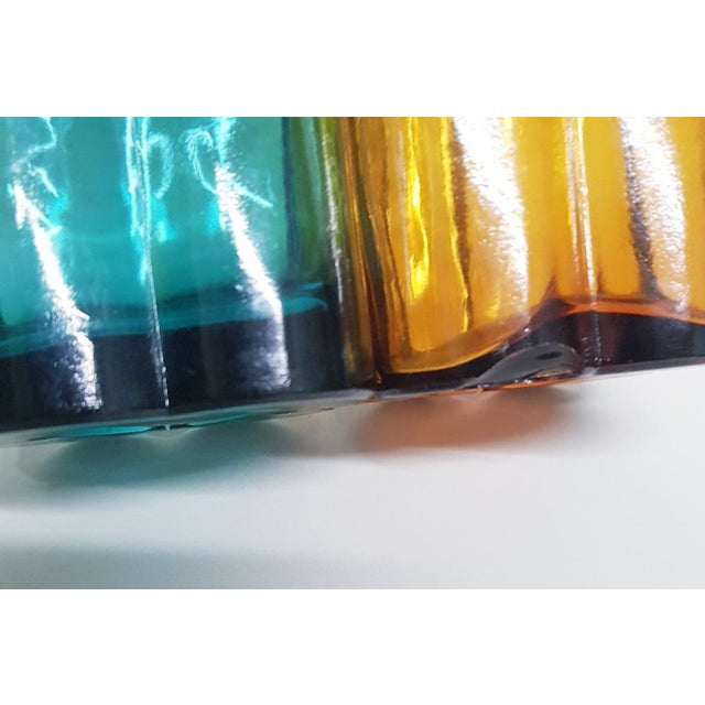 Italian Abstract Glass Bottles from Empoli, Set of 2 For Sale - Image 10 of 14