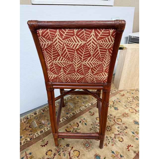Ficks Reed Paxton Rattan Bar Stools, Set of Three For Sale - Image 11 of 12