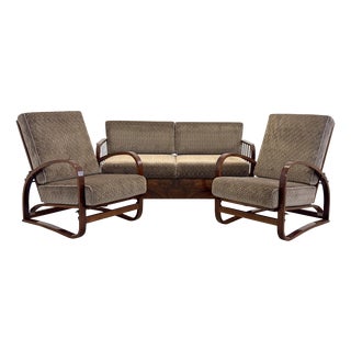 Art Deco Lounge Suite by Jindřich Halabala for Up Závody, 1930s, Set of 3 For Sale