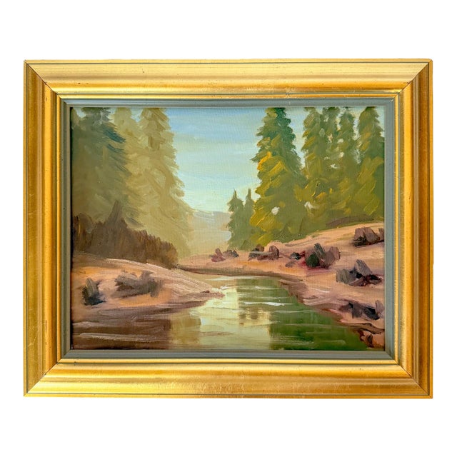 Original Impressionist Landscape Oil Painting on Canvas For Sale