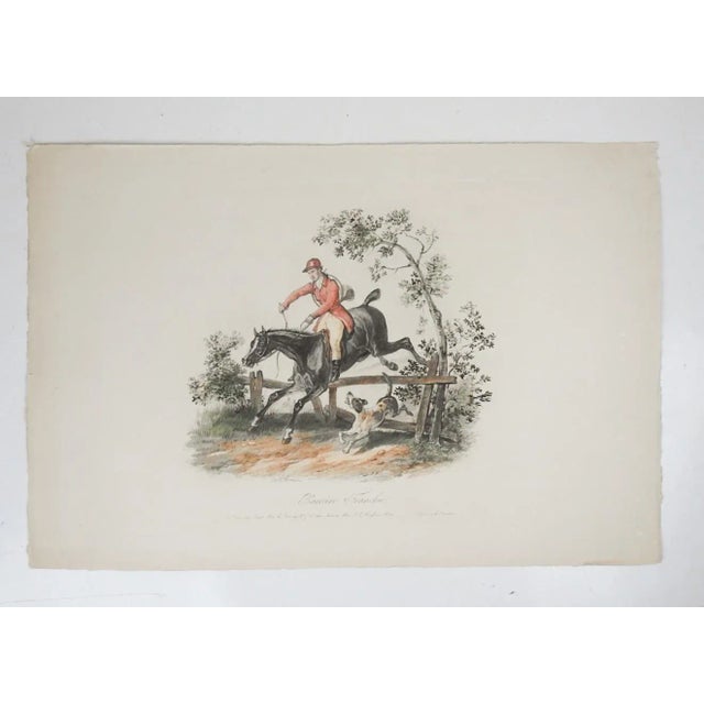Early 20th Century Vintage Carle Vernet Equestrian Black Horse Rider and Dog Aquatint For Sale - Image 5 of 5