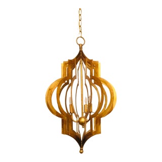 Regina Andrew Modern Gold Leaf Finished Pattern Makers Pendant For Sale