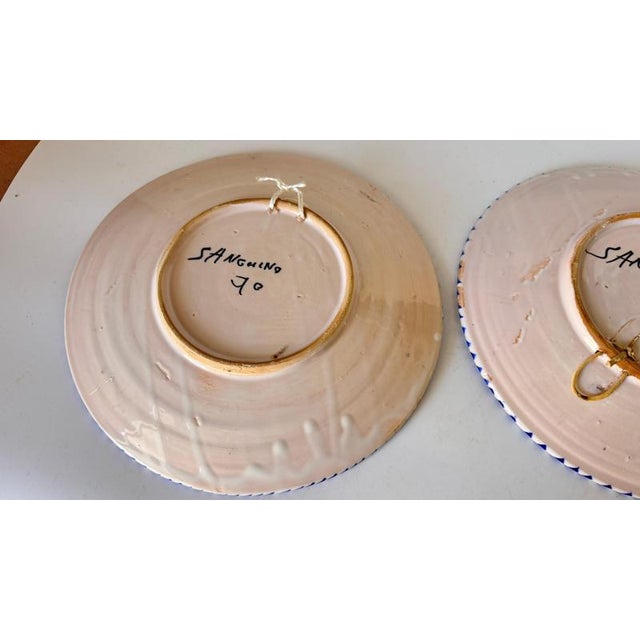 Ceramic Large Italian Hand-Painted Serving Plates, 1970s, Set of 2 For Sale - Image 7 of 17