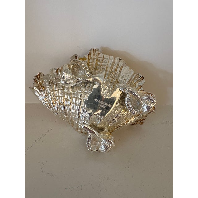 Late 20th Century Late 20th Century French Silver and Gold Tone Shell Dish For Sale - Image 5 of 5