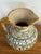 Lovely Midcentury Spanish pottery jug pitcher in traditional colors of blue, green, and goldenrod. Please see condition...