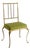 1950s Mid-Century Italian Chiavari Solid Brass Side Chair With Green Cushion For Sale