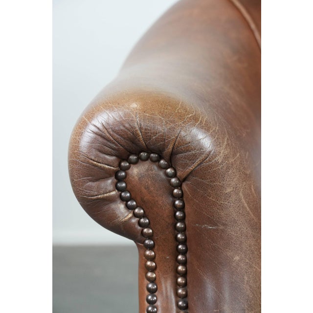 Vintage Club Chair in Cowhide Leather For Sale - Image 10 of 16