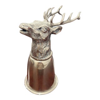 Vintage Gucci Silver-Tone Stag Deer Head Stirrup Cup For Sale