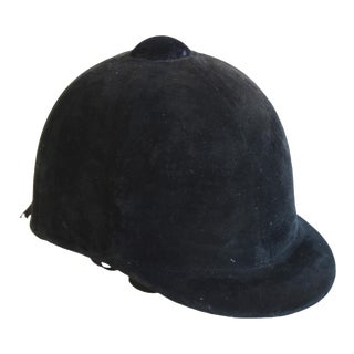 Equestrian Horse Black Velvet English Swain Adeney Brigg Riding Cap Helmet For Sale