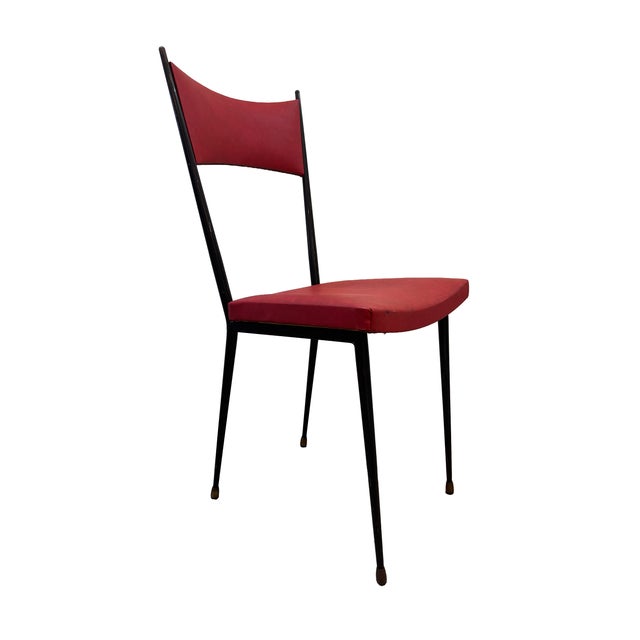 A highly collectible, verified pair of 1950s French mid-century accent chairs attributed to Colette Guéden. This set...