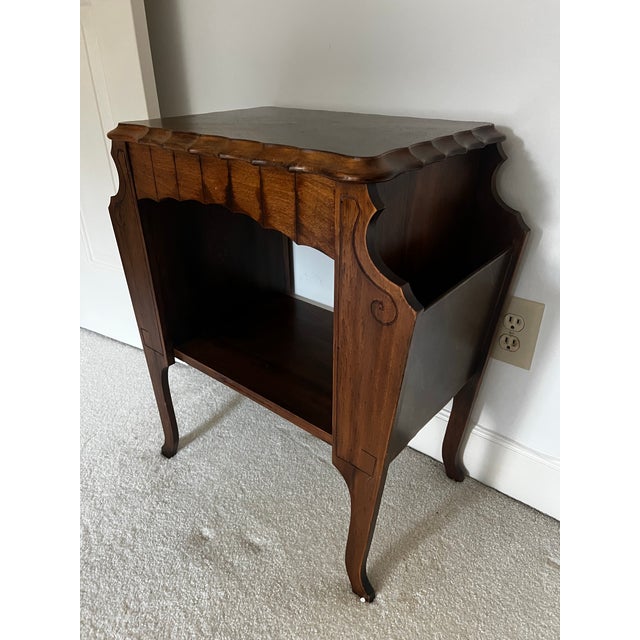 1970s Wooden MCM Side Table With Shelf Storage For Sale In Atlanta - Image 6 of 8