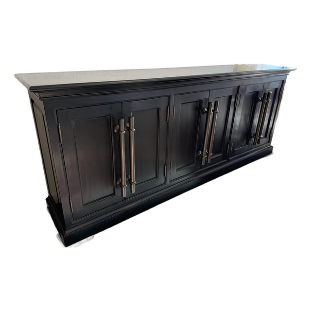 Restoration Hardware 20th Century English Brass Bar Sideboard For Sale