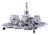 Inkwell in Relief Silver with Two Tanks and Bell, Set of 6 For Sale