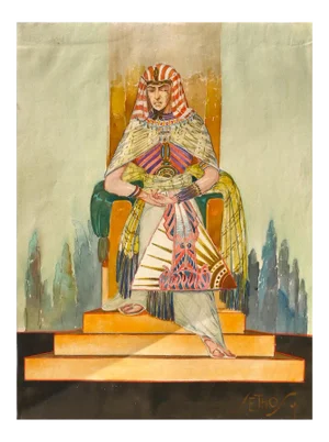 Setho - Original Watercolor by Unknown Master - 1920s 1923 ca.