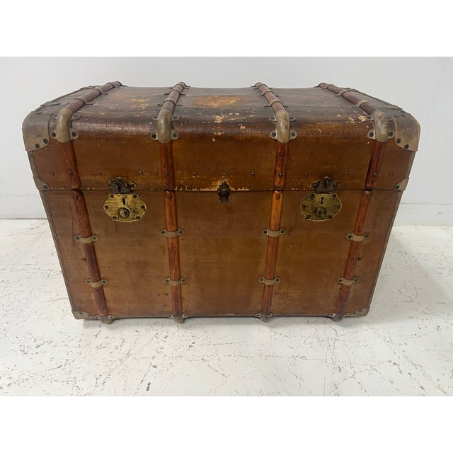 Antique Travel Trunk with Compartmentalized Interior For Sale - Image 16 of 16
