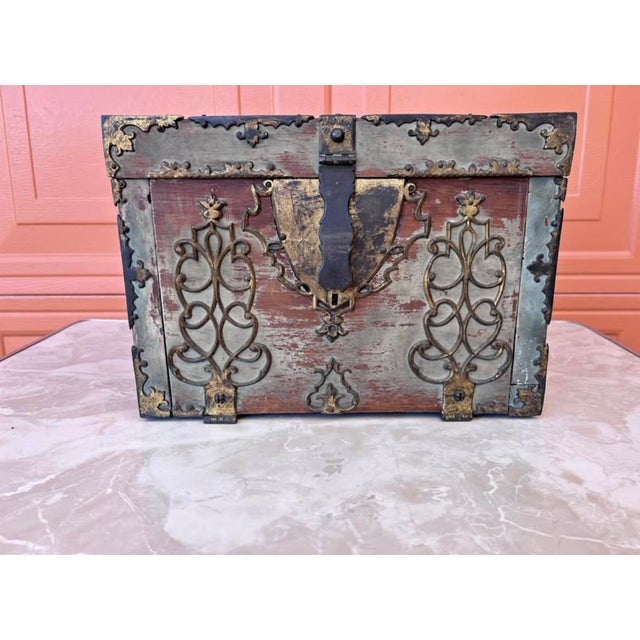 English Antique James II 17th Century Strong Box “Coffre-Fort” For Sale - Image 3 of 16