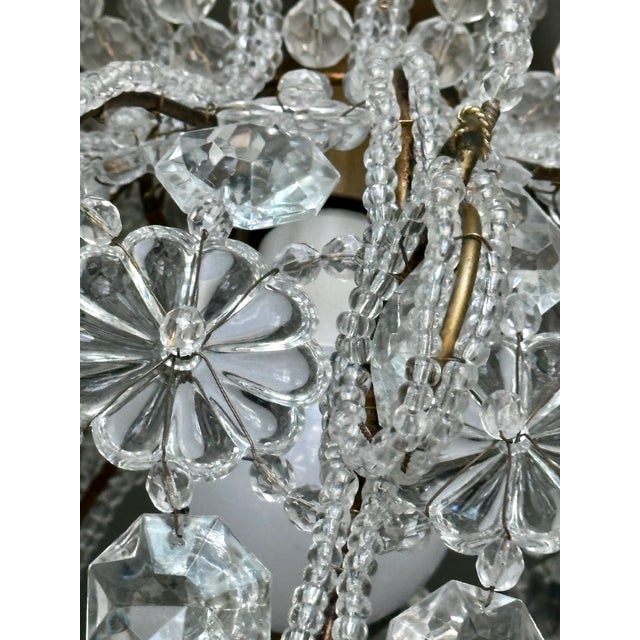 Sherle Wagner Crystal Beaded Basket Pendant Chandelier With Beaded Canopy For Sale - Image 11 of 18