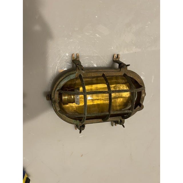 Metal Brass Garden Nautical Sconces, 1940s, Set of 5 For Sale - Image 7 of 9