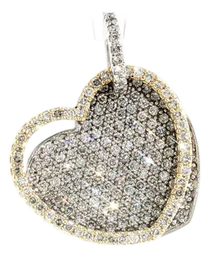 Late 20th Century 14k Two Tone 150 Diamonds Weighing 1 Carat Pave Pendant