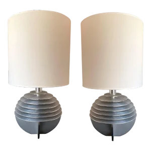 Pair of Metal Saturn Lamps by Banci, Italy, 1970s