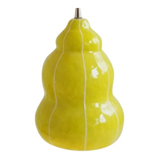Kri Kri Studio Modern Ceramic Pendant Light, Yellow W/Red Cord For Sale