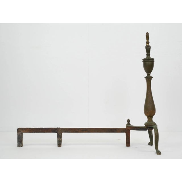 Pair of Vintage Federal Brass Andirons For Sale - Image 10 of 12