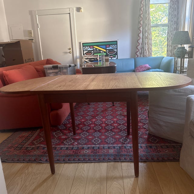 Mid-Century Modern Danish Mid-Century Teak Drop-Leaf Dining Table For Sale - Image 3 of 3