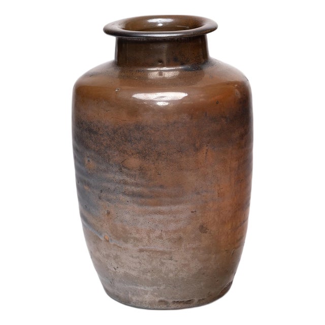 Vintage Chinese Sunset Glazed Vinegar Jar, Early 20th Century For Sale