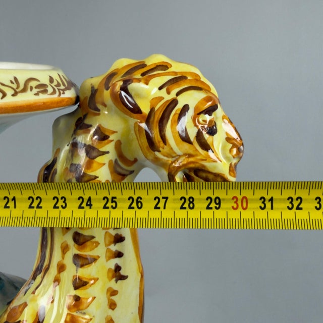 Large Vintage Albisola Vase with Majolica Feline Handles, 1960s For Sale - Image 9 of 11