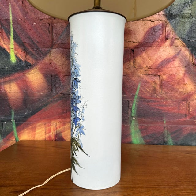 Royal Copenhagen Hand Painted Floral Table Lamp For Sale In Cleveland - Image 6 of 12