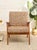 Vintage Mid-Century Modern Walnut Armchair in Textured Brown Upholstery For Sale - Image 4 of 7