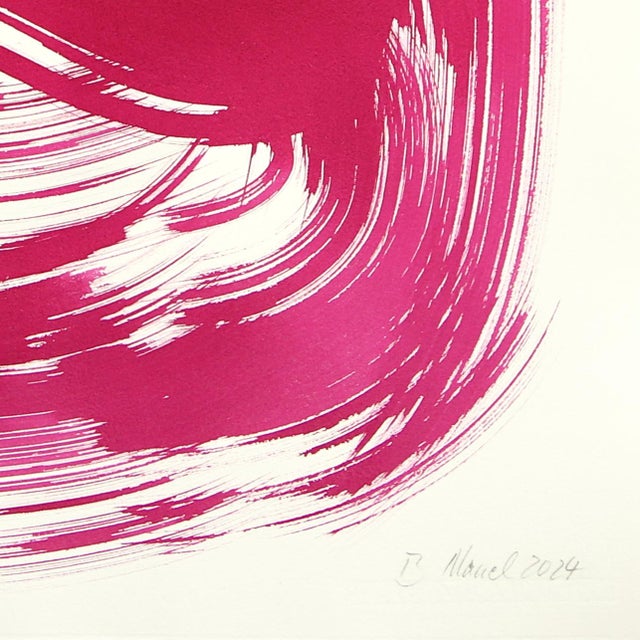 2020s The Violet Dress 24 - Minimalist Figurative Ink Painting on Paper Original Artwork by Bettina Mauel For Sale - Image 5 of 5