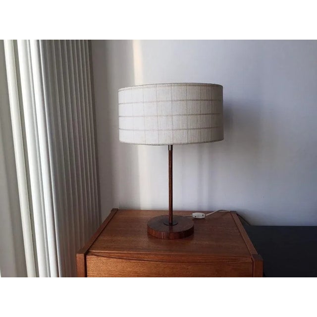 Brown Walnut and Teak Table Lamp from Kaiser, 1950s For Sale - Image 8 of 11