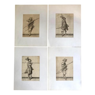 Jacob De Ghein, Soldiers with Medieval Weapons, Etchings, 1607, Set of 4 For Sale