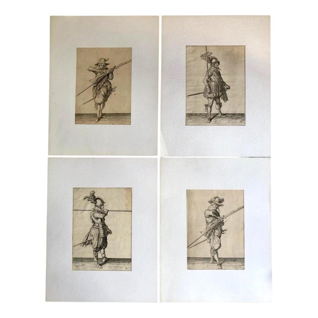 Jacob De Ghein, Soldiers with Medieval Weapons, Etchings, 1607, Set of 4 For Sale
