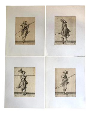 Jacob De Ghein, Soldiers with Medieval Weapons, Etchings, 1607, Set of 4