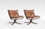Brown Vintage Falcon Chairs in Cognac Leather and Plywood by Sigurd Ressell for Vatne Møbler, 1970s, Set of 2 For Sale - Image 8 of 8