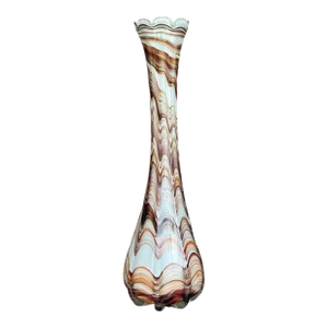 Vintage Boho Slag Glass Swirl Vase