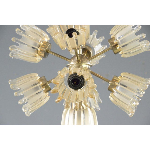 Gold Mid-Century Chandelier by Leclaire & Schäfer, 1960s For Sale - Image 8 of 11