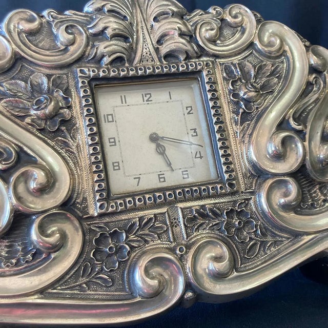 19th Century Large Clock in Silver, 1887 For Sale - Image 9 of 15
