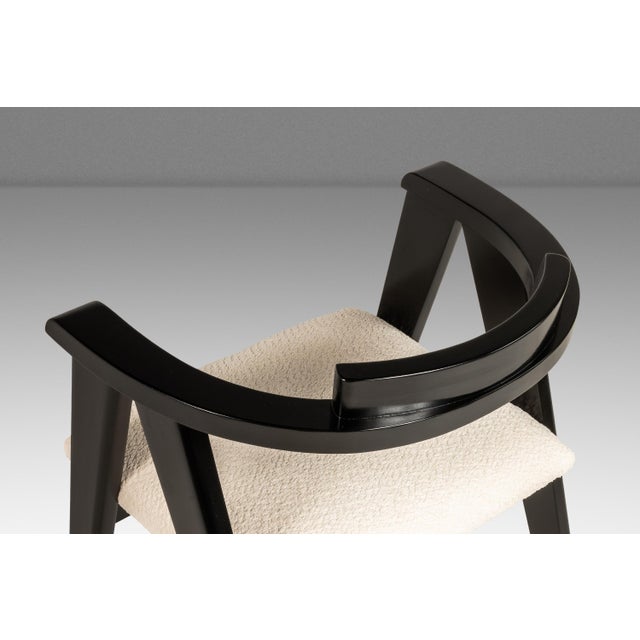 Set of Four (4) Bespoke Compass Dining Chairs in the Manner of Alan Gould for Knoll in Bouclé Upholstery, Usa, C. 1950's For Sale - Image 15 of 18