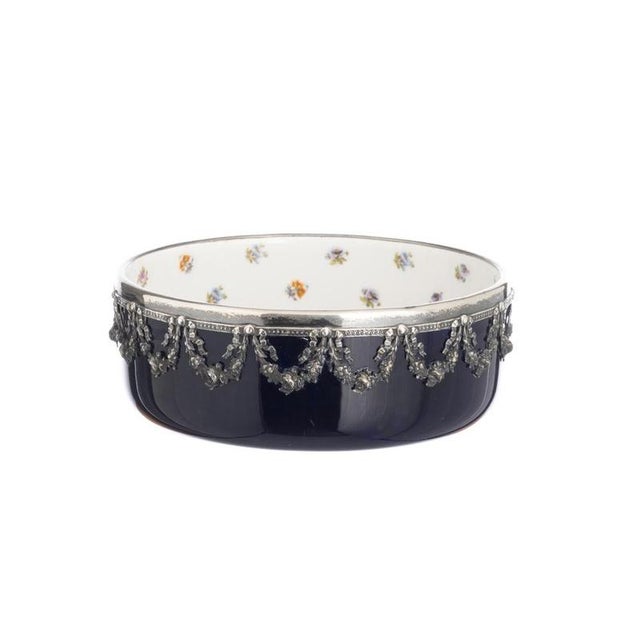 19th Century Porcelain Fruit Bowl with Silver Accents For Sale - Image 6 of 6