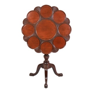 Early 19th Century Georgian Hand-Carved Mahogany Tilt-Top Supper Table For Sale