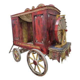 Vintage g.n.w. Barker Circus Wagon – Red & Gold Wooden Collectible For Sale